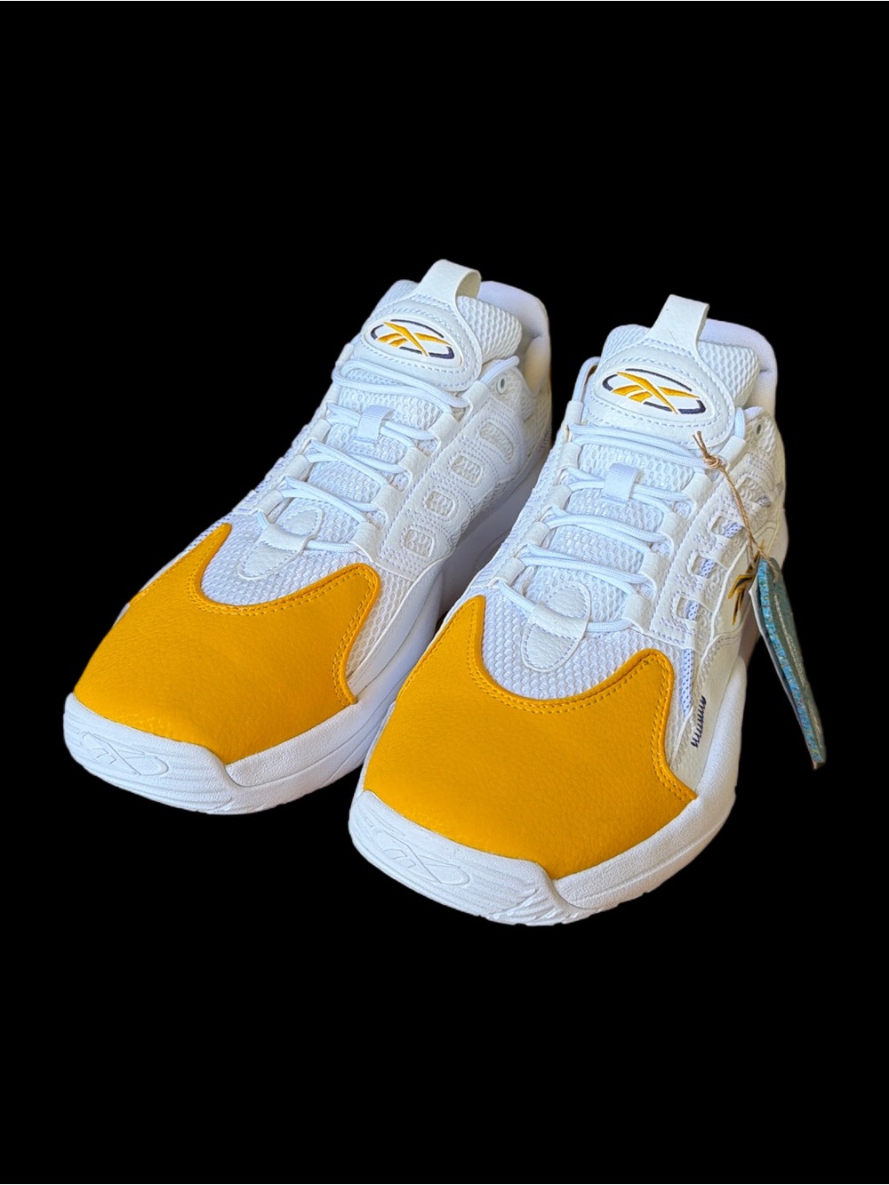 Reebok A.I. SOLUTION Mid White & Yellow Athletic Sneakers *NEW* men’s size 11 🦅 - Picture 2 of 15